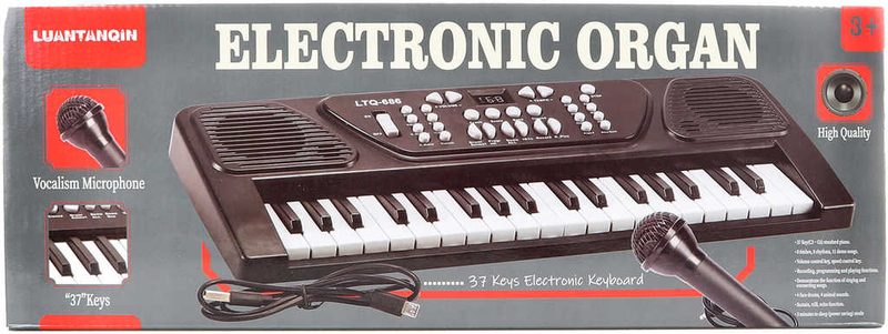 Piano dětské 37kláves elektronický klavír na baterie s mikrofonem USB