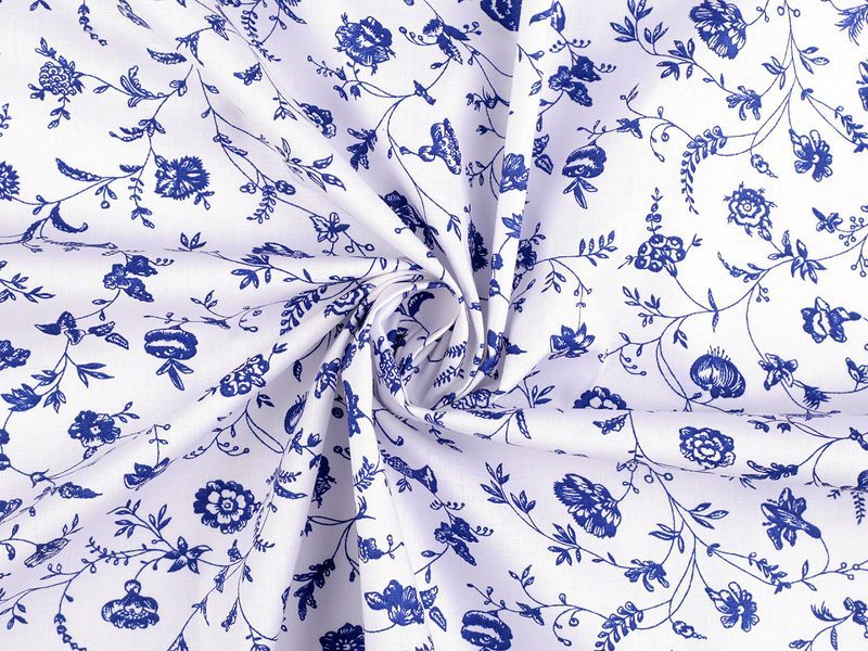 Bavlněná látka / plátno rostliny / květy METRÁŽ