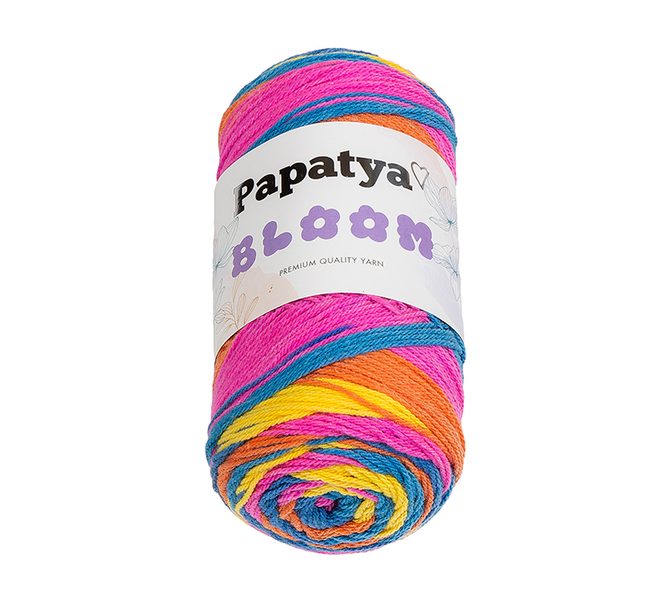 Příze PAPATYA BLOOM Žlutá,Modrá,Růžová 07 100g / 335 m