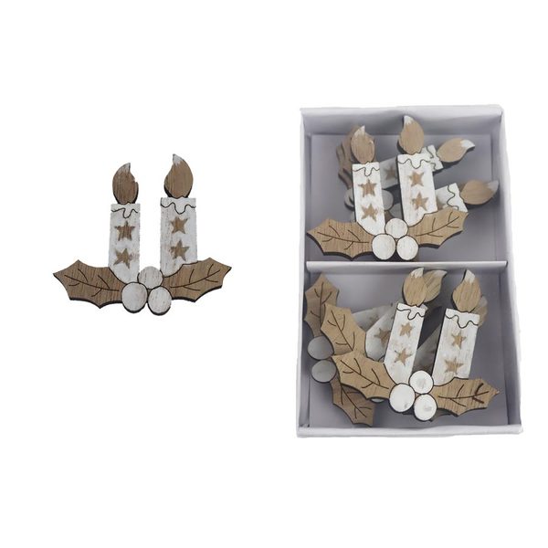 Dekorace svíčka, 6 ks D6338-01 - 5,5 x 0,5 x 5,3 cm