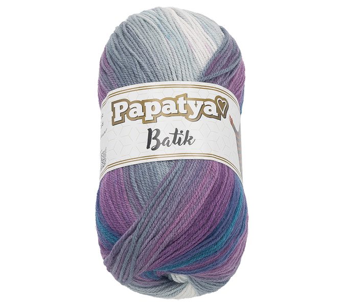 Příze PAPATYA BATIK Šedá,Bílá,Fialová 554-31 100g / 360 m