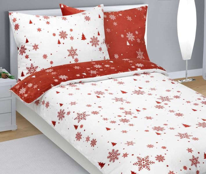 Povlečení MIKROFLANEL Terrakota,Bílá 95/269 140x200, 70x90 cm