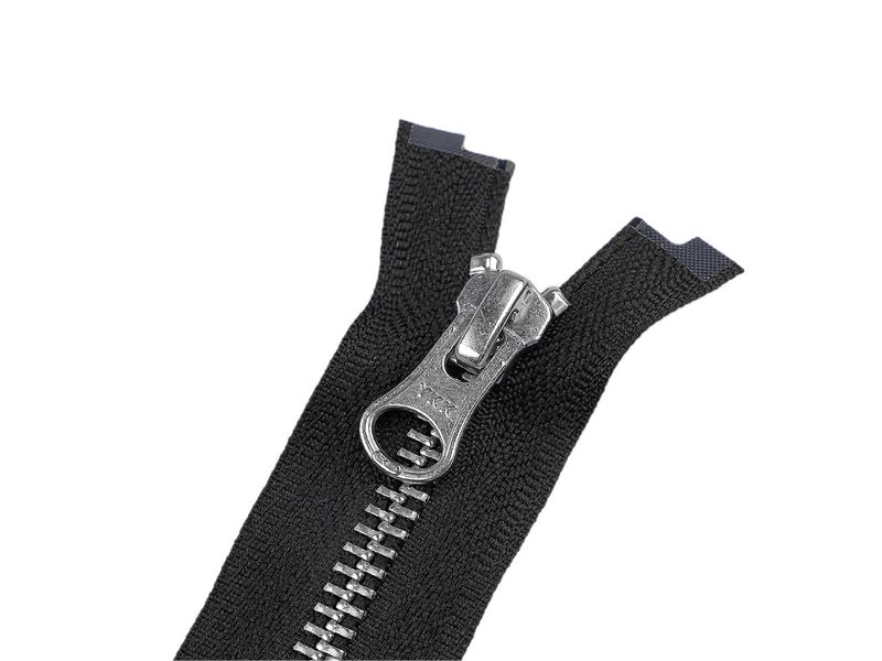 Zip kovový YKK No 5 dělitelný 2 jezdce / dvoucestný 80 cm na kožené bundy