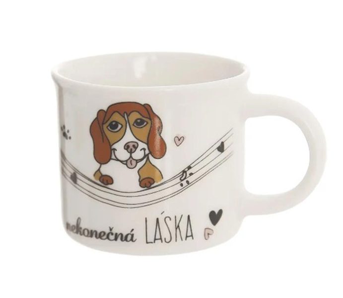 Hrnek ker. NEKONEČNÁ LÁSKA pes 0,1 l - dia 6 x 5,5 cm