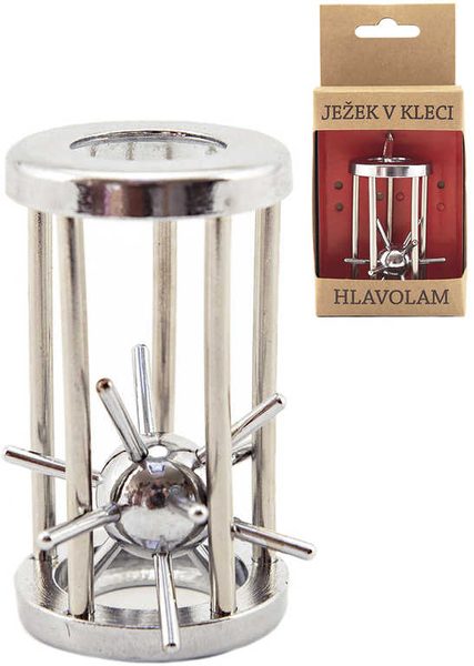 HRA Hlavolam ježek v kleci 7cm