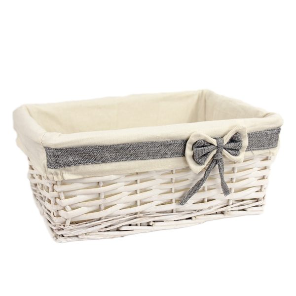 Zásuvka bílá s látkou střední P0802/S - 33 cm