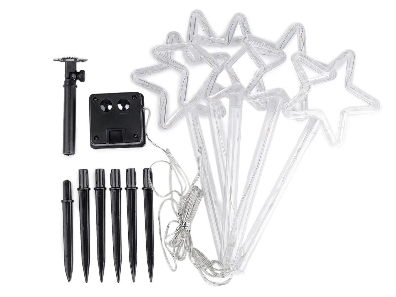 Vánoční solární svítidlo se zápichem stromečky, hvězdy, vločky