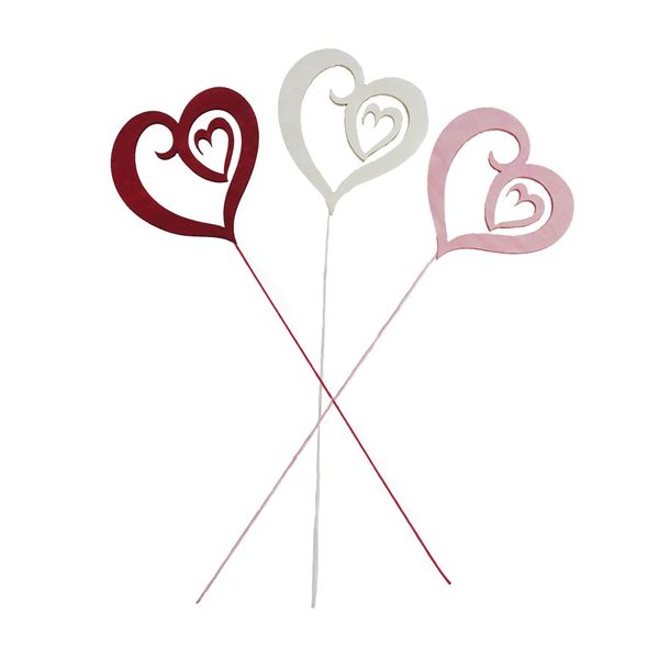 Zápich srdce, 6 ks D7132 - 10+22 cm