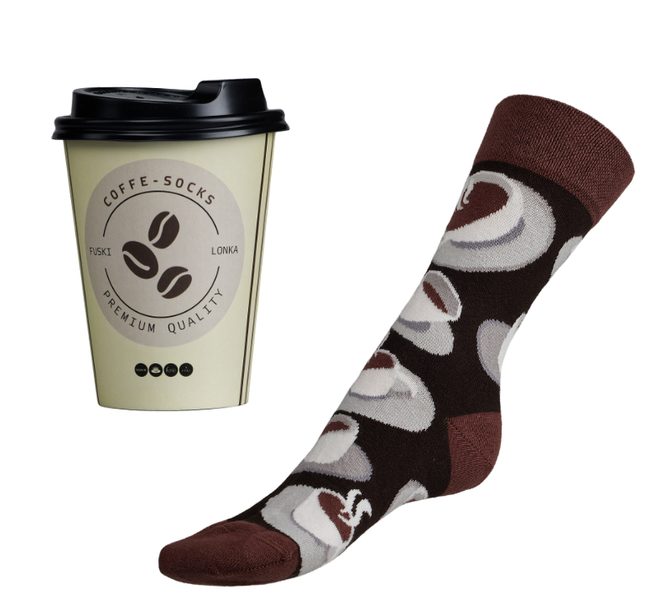 Ponožky Káva set v dárkovém balení - 35-38 hnědá