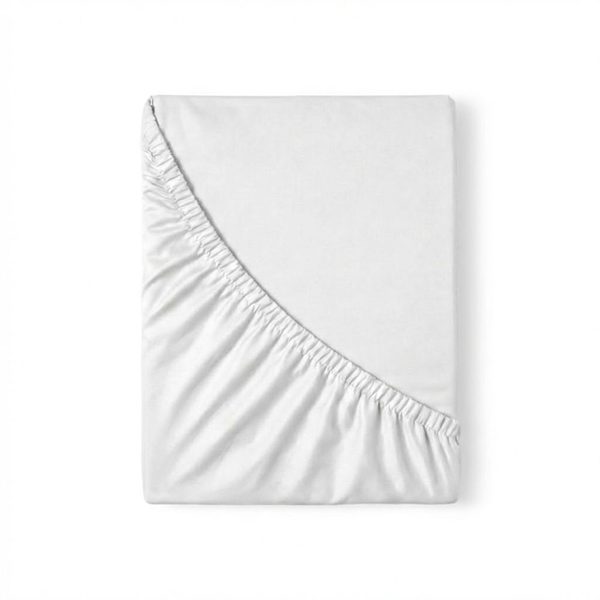 Saténové prostěradlo s gumou bílé