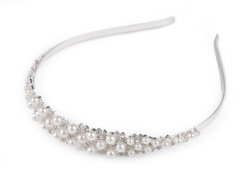 Štrasová čelenka do vlasů s perlami