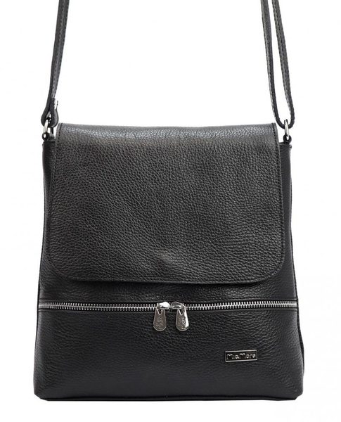 Kožená dámská crossbody kabelka černá