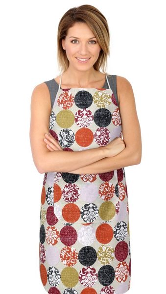 Kuchyňská zástěra BERTA Hnědá,Vínová,Oranžová 7750/611 zástěra 67x84 cm