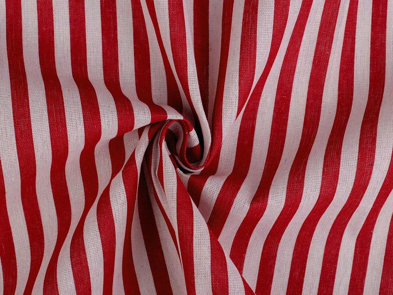 Bavlněná metráž / imitace lnu hrubší, pruhy METRÁŽ