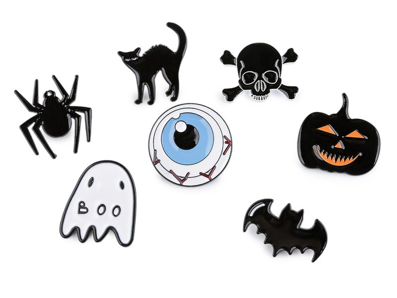 Brož / odznak Halloween, čarodějnice