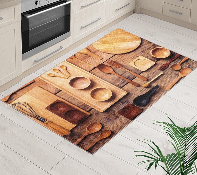 Koberec - běhoun 3D tisk Béžová 3030/102