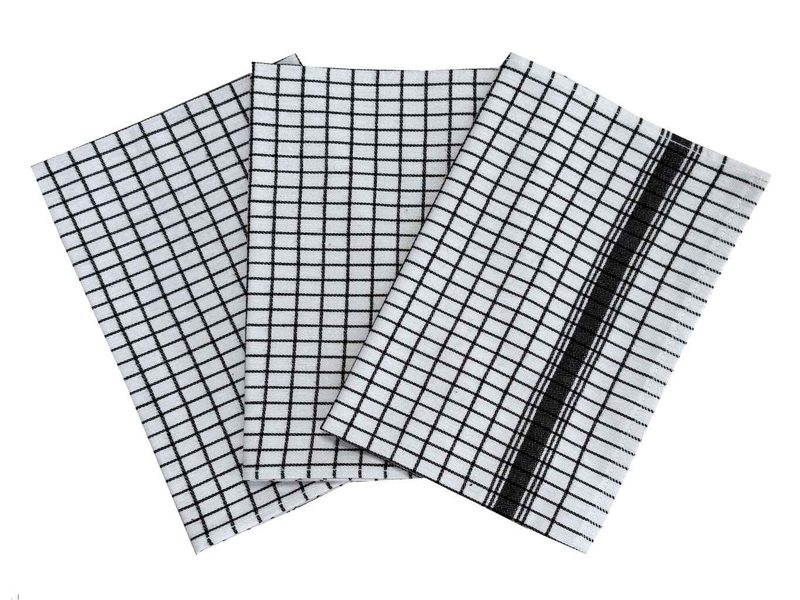 Utěrka Extra savá 50x70 cm Drobná kostka bílo/černá 3 ks