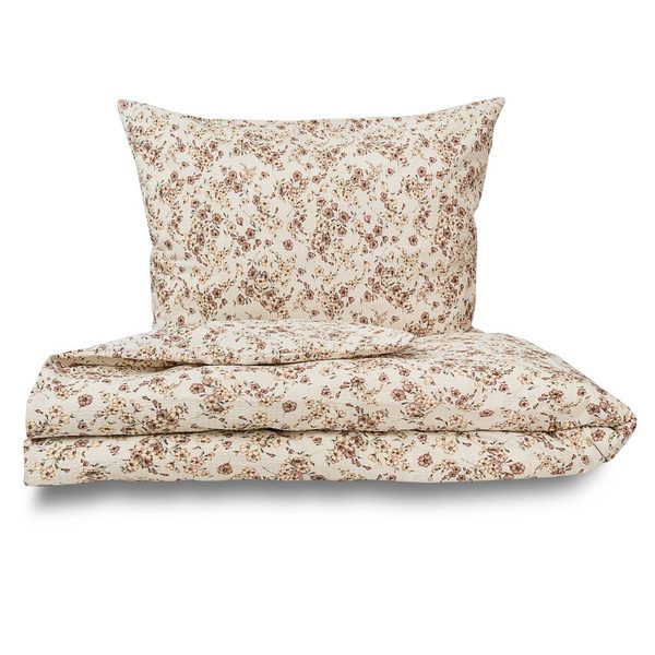 Krepové povlečení Kvítí béžové