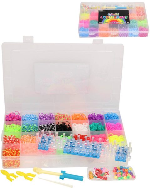 UDĚLEJ SI NÁRAMEK Gumičky LOOM BANDS 5600ks XL set s doplňky v boxu