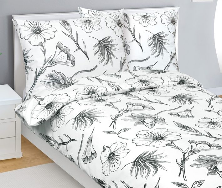 Povlečení bavlněné Bílá,Šedá 90/935