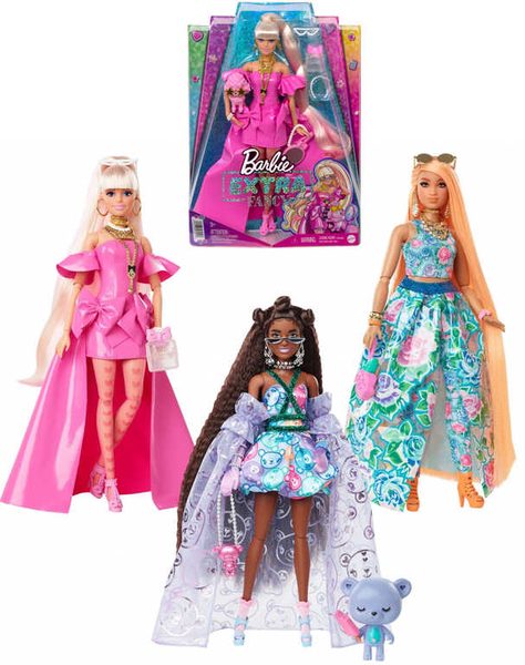 Barbie Extra módní panenka set s fashion doplňky 3 druhy levně na Mikaton.cz