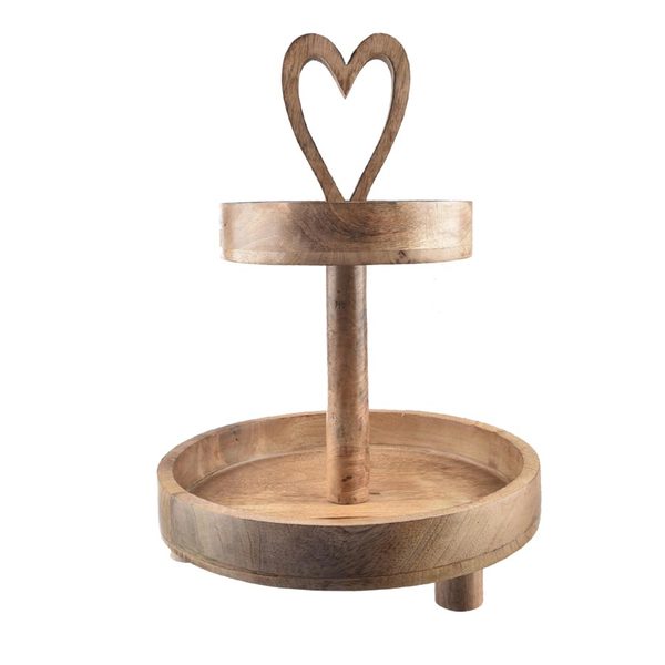 Stojan mango srdce 2 patra O0512 - 30x30x42 cm
