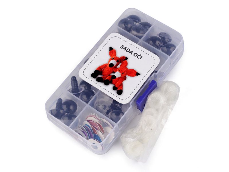 Sada očí s pojistkou s glitry Ø14; 16 mm