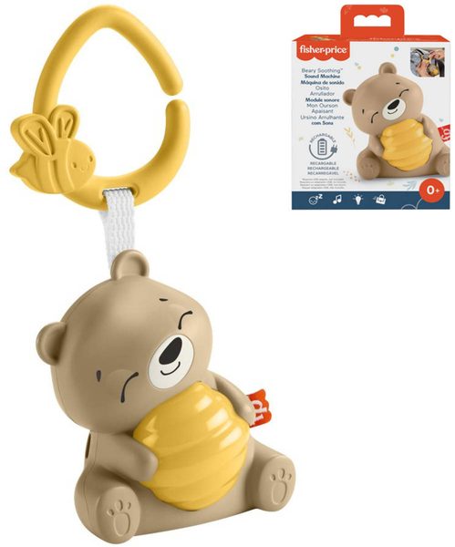 FISHER PRICE Baby medvídek zklidňující na baterie Světlo Zvuk pro miminko