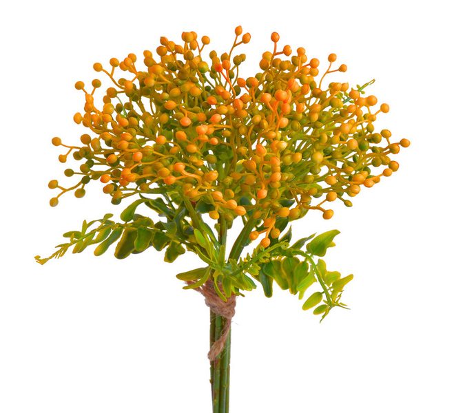 Větvička s bobulemi a listy - oranžová