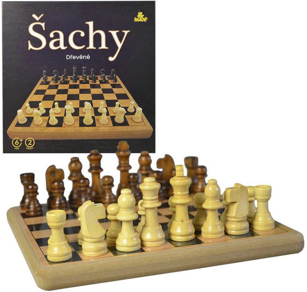 DŘEVO Šachy dřevěné 21x21cm *SPOLEČENSKÉ HRY*
