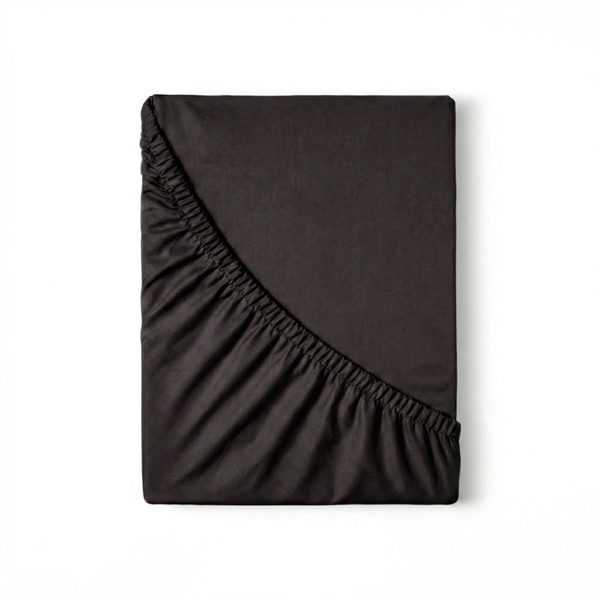 Saténové prostěradlo s gumou černé