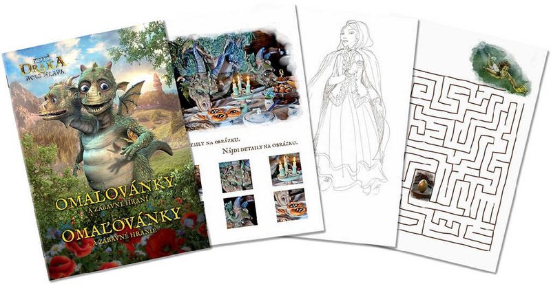 Omalovánky Když draka bolí hlava zábavné hraní A4