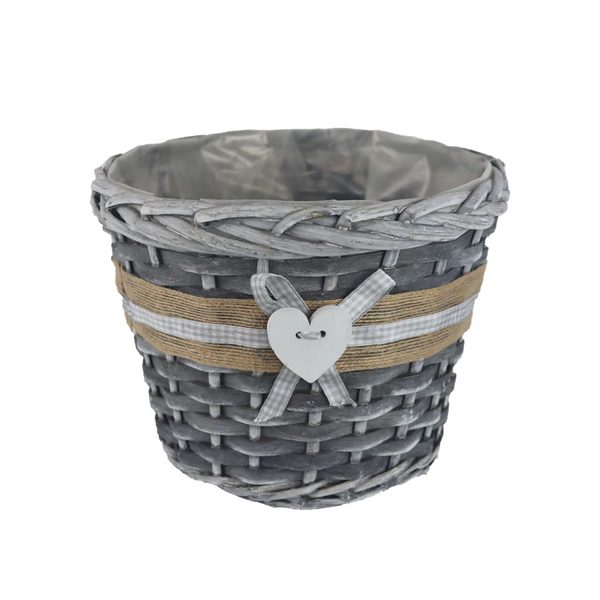 Obal s plastem šedý P2024/3 - dia 22 × 16 cm