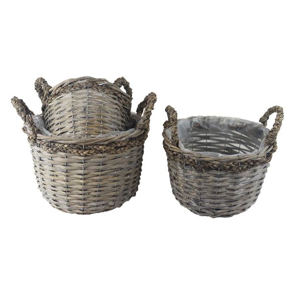 Obal k osázení s plastem, 3 ks P2255 - 19x14x17cm,23x16x17cm,26x18x17cm