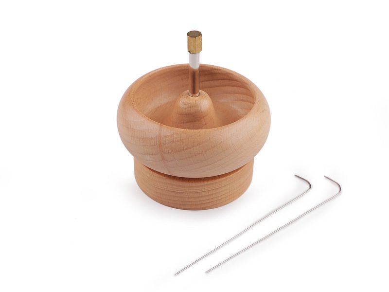 Dřevěný mlýnek na rokajl Ø9 cm (s jehlou)