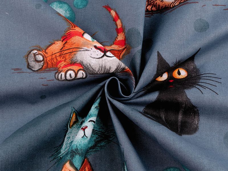 Bavlněná látka / plátno kočky METRÁŽ
