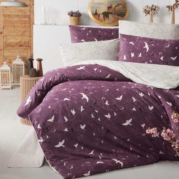 Povlečení Renforcé bavlna - Freeda - fialová 140x200+70x90 cm