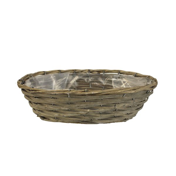 Květináč ovál šedý P0991/3 - 39 x 17 x 12 cm