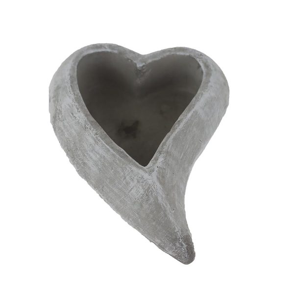 Cementový obal k osázení srdce X7060/3 - 24 x 16 x 7 cm