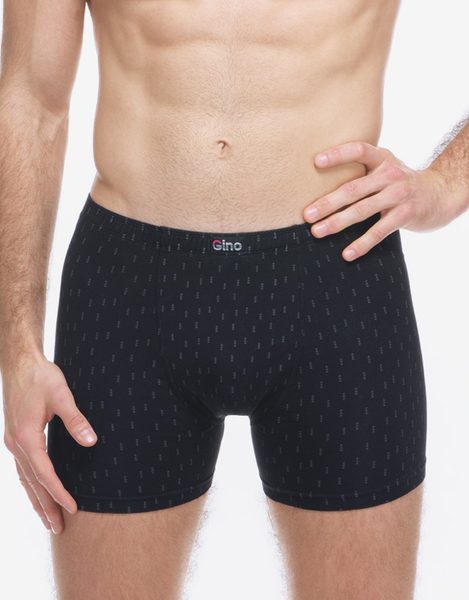 GINA pánské boxerky s delší nohavičkou, delší nohavička, šité, s potiskem 74181P