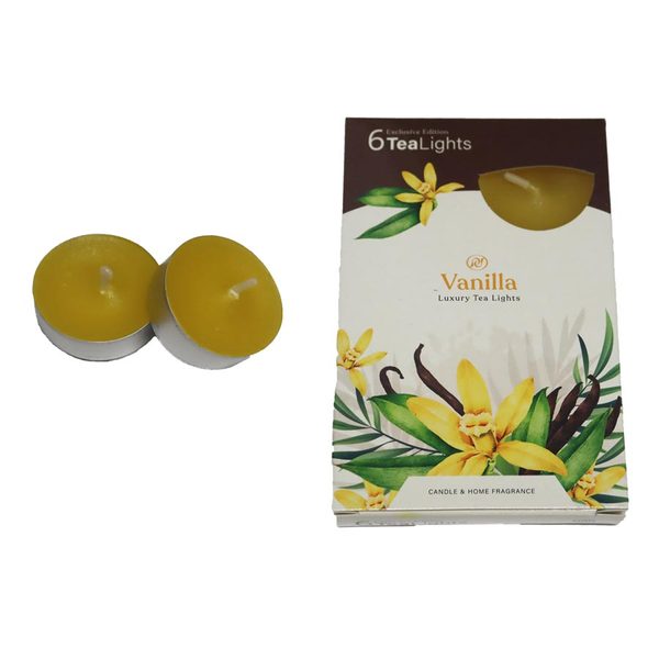 Svíčka čajová VANILLA 6ks - dia 3,7 X 1,8 cm