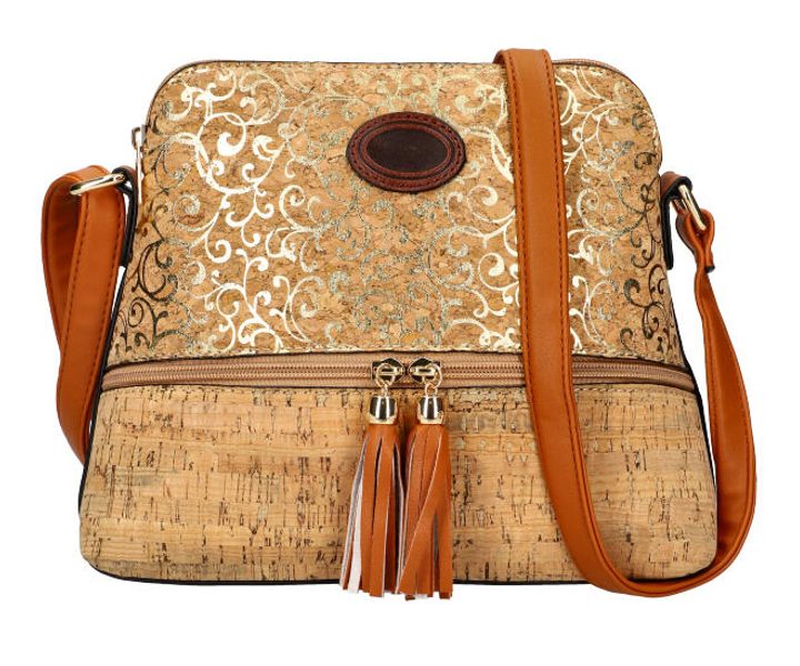 Crossbody dámská kabelka v korkovém designu T8297 typ 15