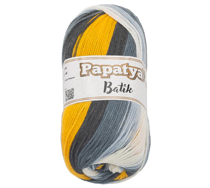 Příze PAPATYA BATIK Žlutá,Šedá 554-45 100g / 360 m