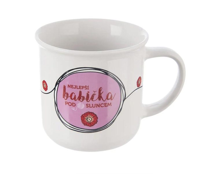 Hrnek porc. NEJLEPŠÍ BABIČKA 0,34 l CZ O0550 - 12x8,5x36cm