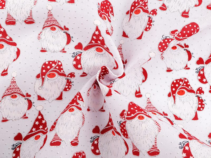 Vánoční dekorační metráž skřítek s glitry METRÁŽ