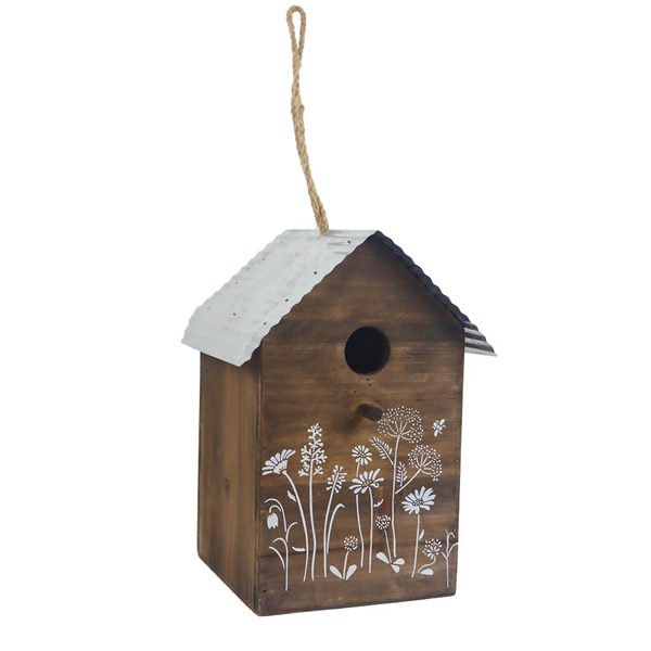 Dekorační ptačí budka k zavěšení D5965 - 14 × 14 x 24 cm
