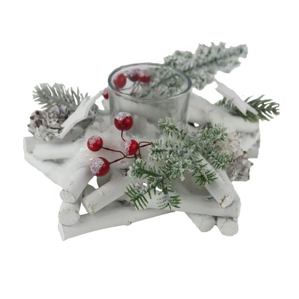 Vánoční svícen na jednu svíčku P2288 - 17 × 8 cm