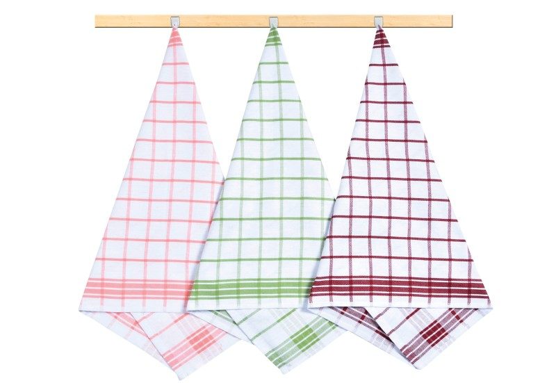 Kuchyňské utěrky - sada 3 kusů Oranžová,Zelená,Vínová 133