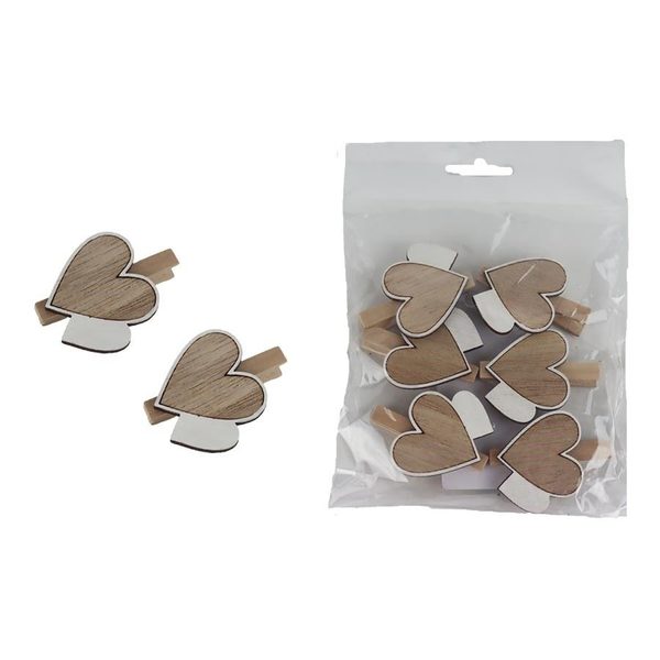 Klip srdce, 6 ks D5322 - 4,8 x 3,3 x 2 cm