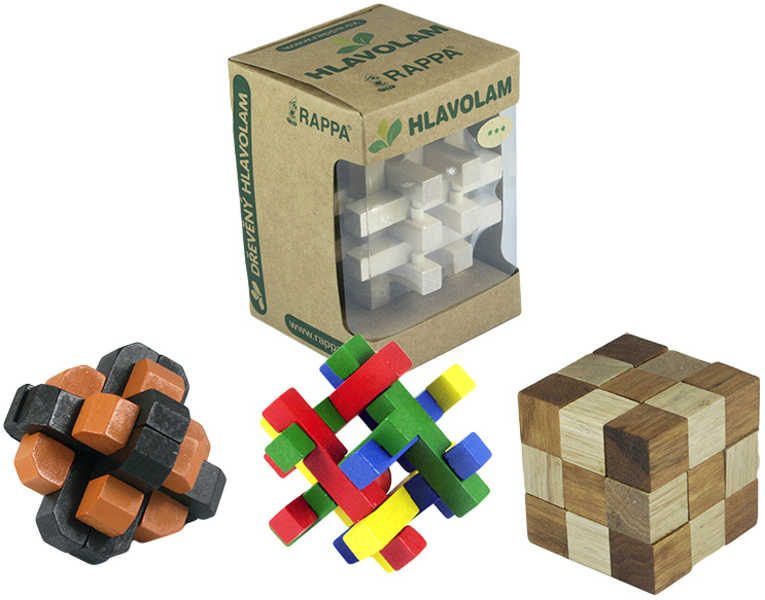 Hlavolam dřevěný 12 druhů Dárkové balení